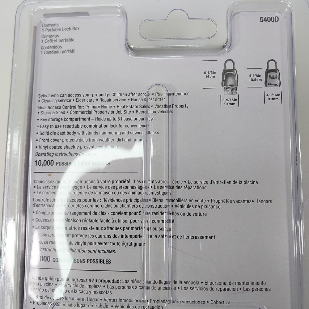 Master Lock 5400D NEW Portable Lock Box 5 Key Storage 10000 Combinations - Picture 3 of 4